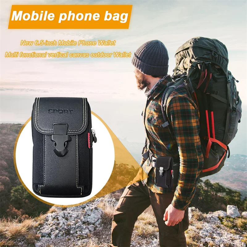 Armbag Man Belt Pouch Mobile Phone Case Molle Waist Bag Pack Tactical Duty Belt Backpack Card Holder for Iphone 14 15 Pro Max