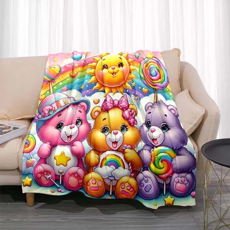 Cute Bear Cartoon Pattern Blanket Soft and Comfortable Children Lunch Sleep Blanket Four Seasons Warm Sofa Blanket