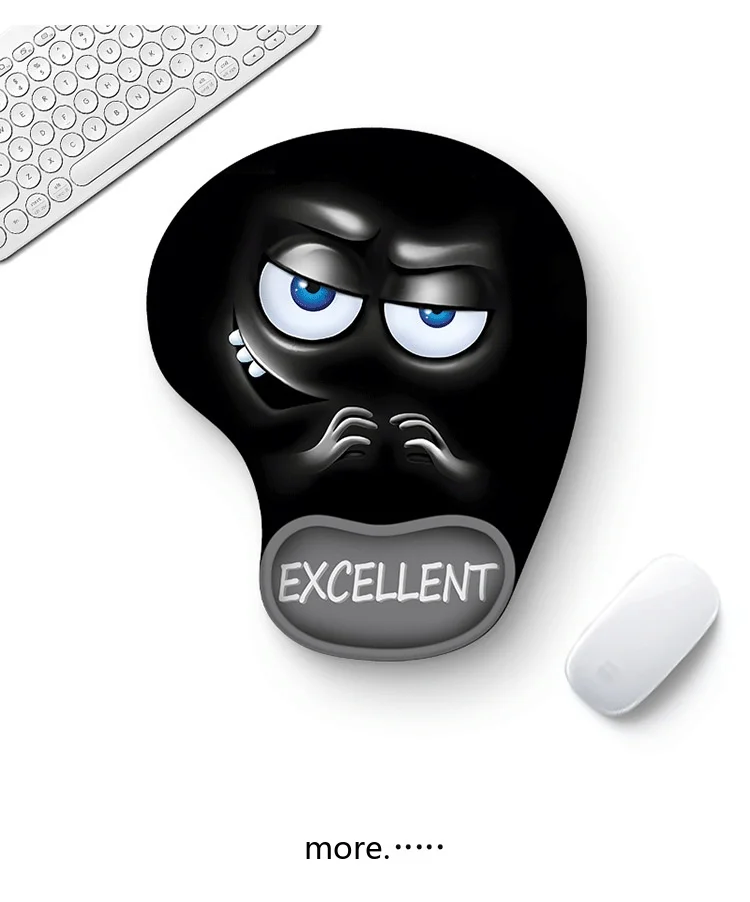 Cartoon-Emoji Silikon-Handgelenkauflage Mauspad 13 Muster Niedlich Büro Gaming Ergonomisch Rutschfest – Detail 7