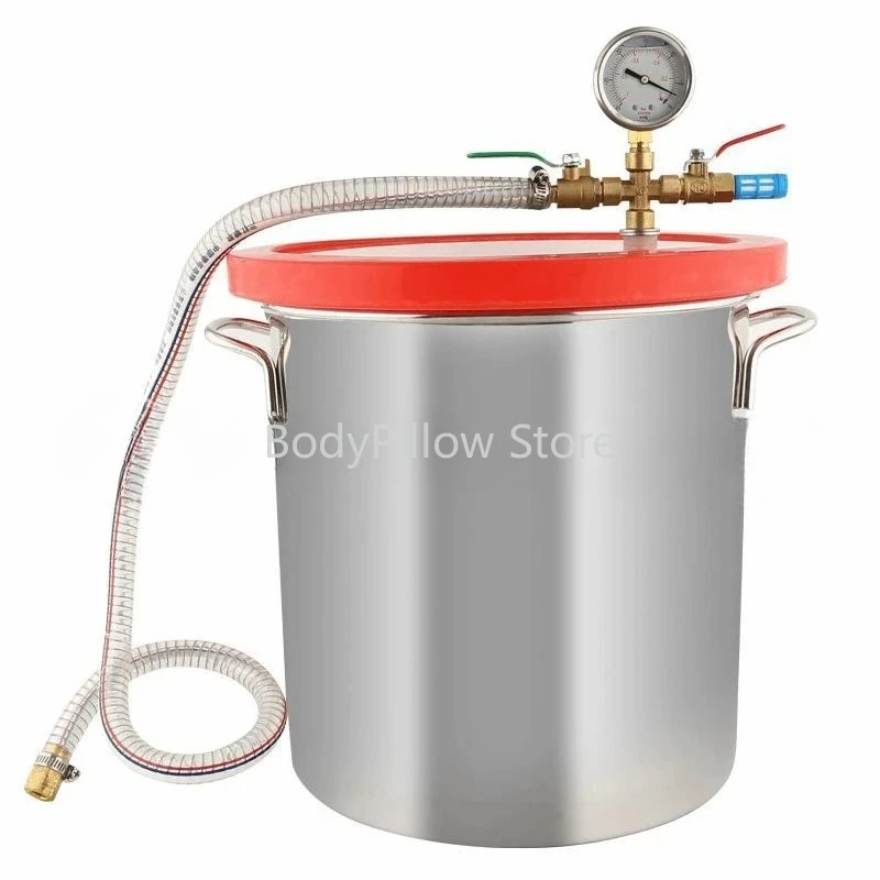 

20L Vacuum Chamber Stainless Steel Vacuum Degassing Chamber Defoaming Barrel Dryer For Silicone Resin AB Adhesive