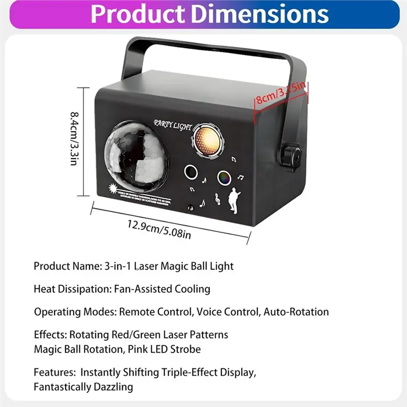 FAST-USB Remote-Control RGB Sound-Activated Disco Light Party Light For DJ KTV Club Christmas Party