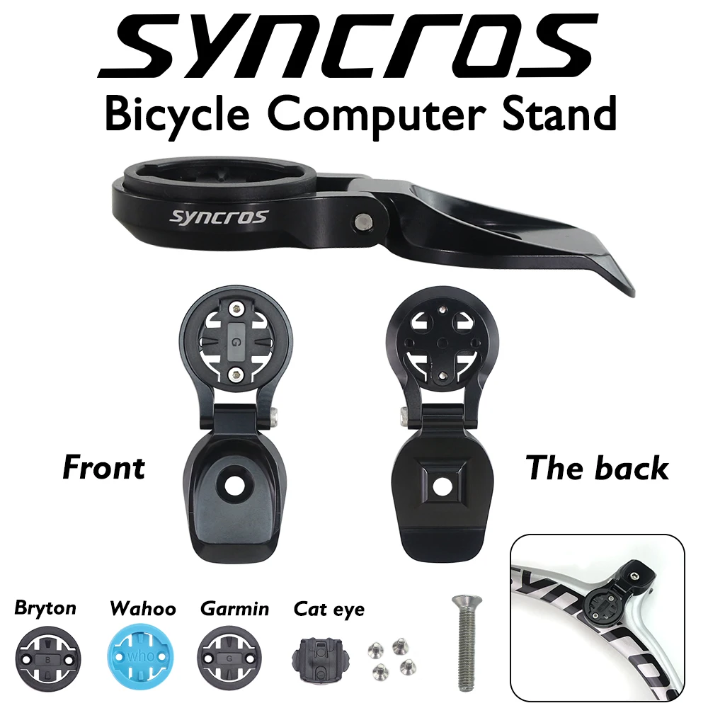 Official SYNCROS 60 Degree Rotation MTB Integrated Handlebar Bicycle Stopwatch Garmin Bracket Computer Stand Bike Accessorie