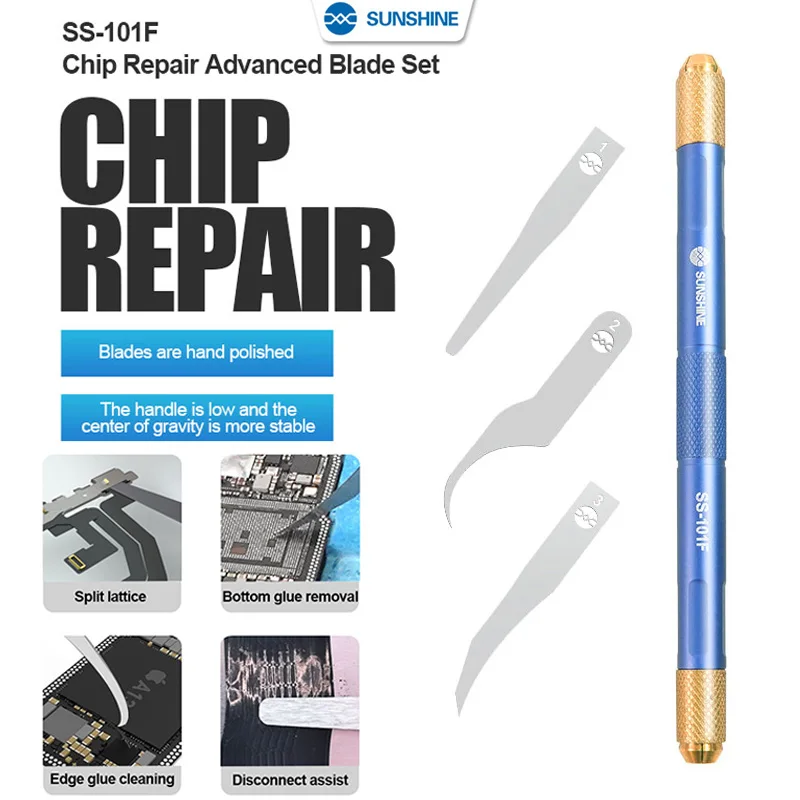 

SS-101F Chip Repair Blade Set for Removing Adhesive From The Bottom of The Board/Large Chip Disassembly/Auxiliary Disconnection