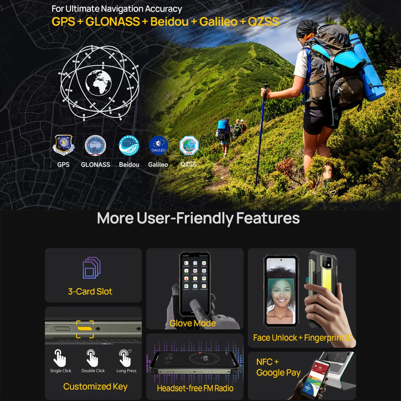 Ulefone Armor 24 Pro Rugged Phone 6.78" Android 16 12GB+256GB MediaTek Helio G200 22000mAh NFC 4G Smartphone Global Version