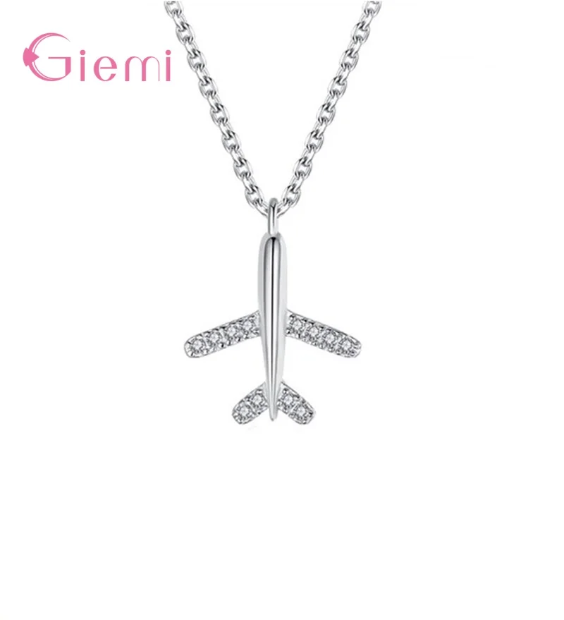 Cute Simple 925 Sterling Silver Jewelry Bracelet Female Crystal Aircraft Airplane Bracelet Temperament Hand Jewelry Gift Women