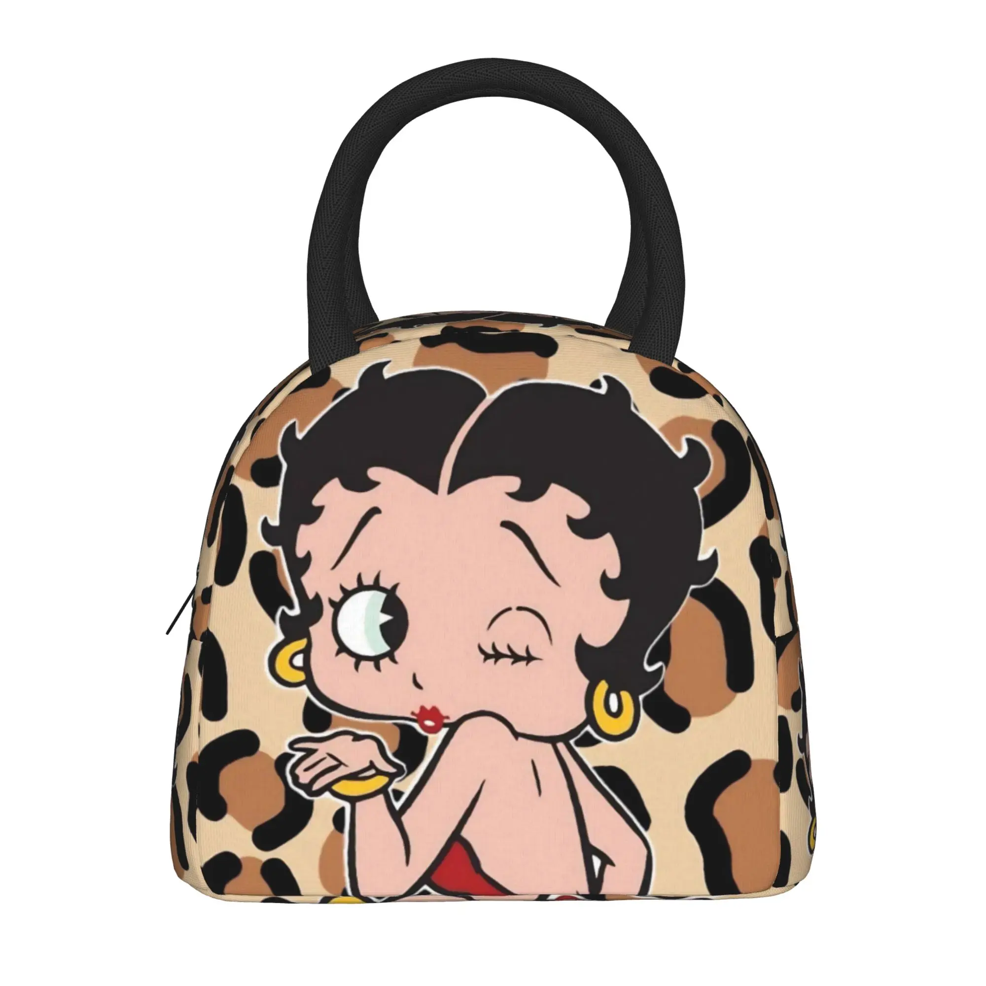 B-Bettys Boops Lunch Bag Cartoon Doll Retro Lunch Box Outdoor Picnic Portable Insulated Tote Food Bags For Women Cooler Bag