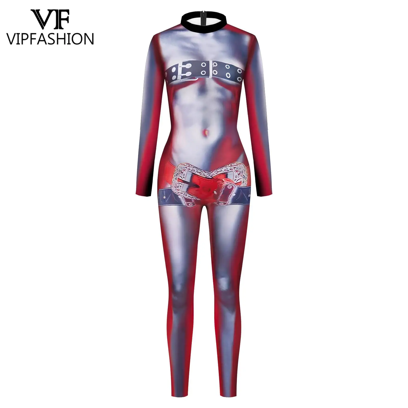 VIP FASHION Touch My Body Jumpsuit Women Sexy Zentai Suit Fancy Cosplay Costume Fitness Catsuit Holiday Party Clothes Bodysuit