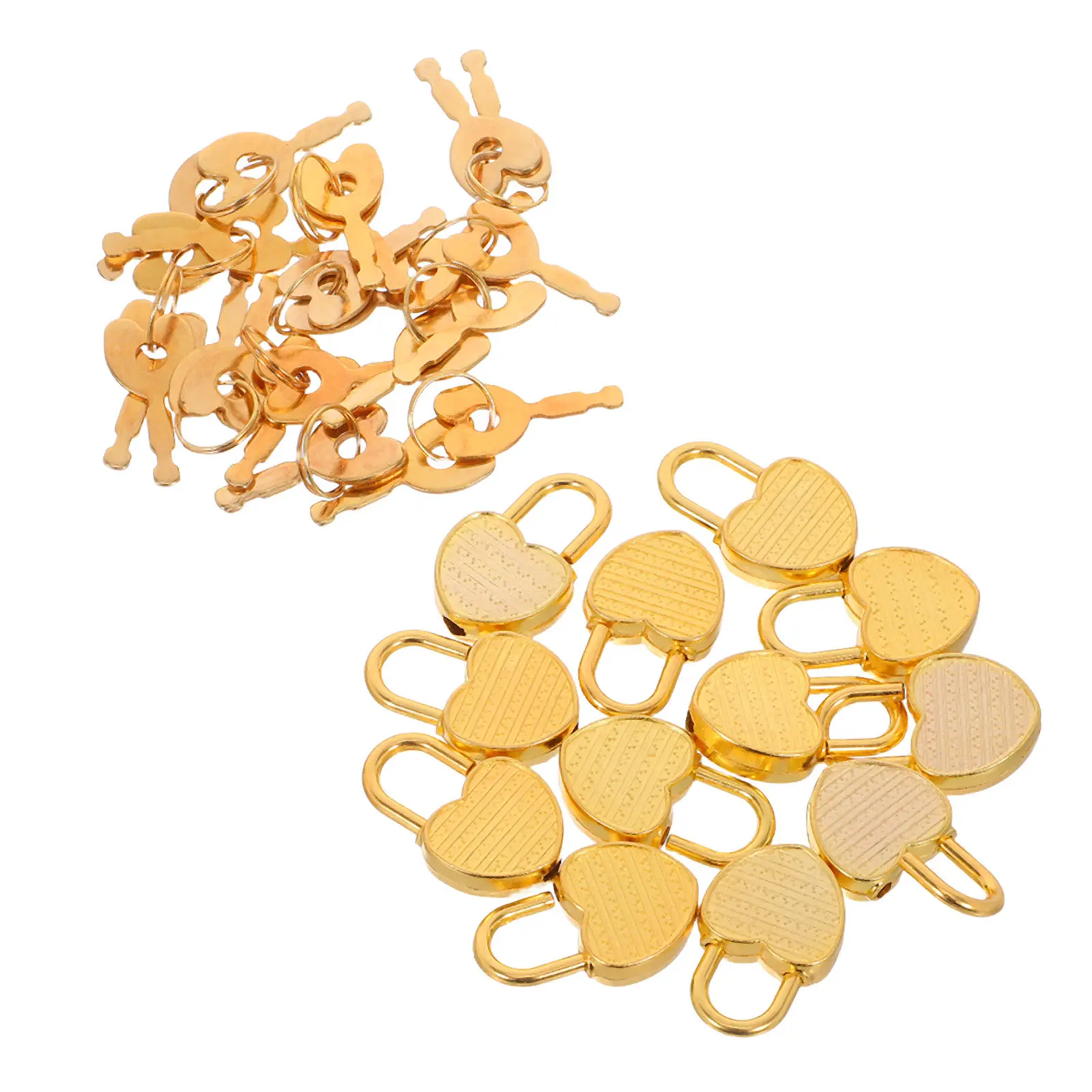 12 Sets Small Journal Lock Heart with Key Padlock Cute Shape Tiny Shaped Notebook Diary Security for