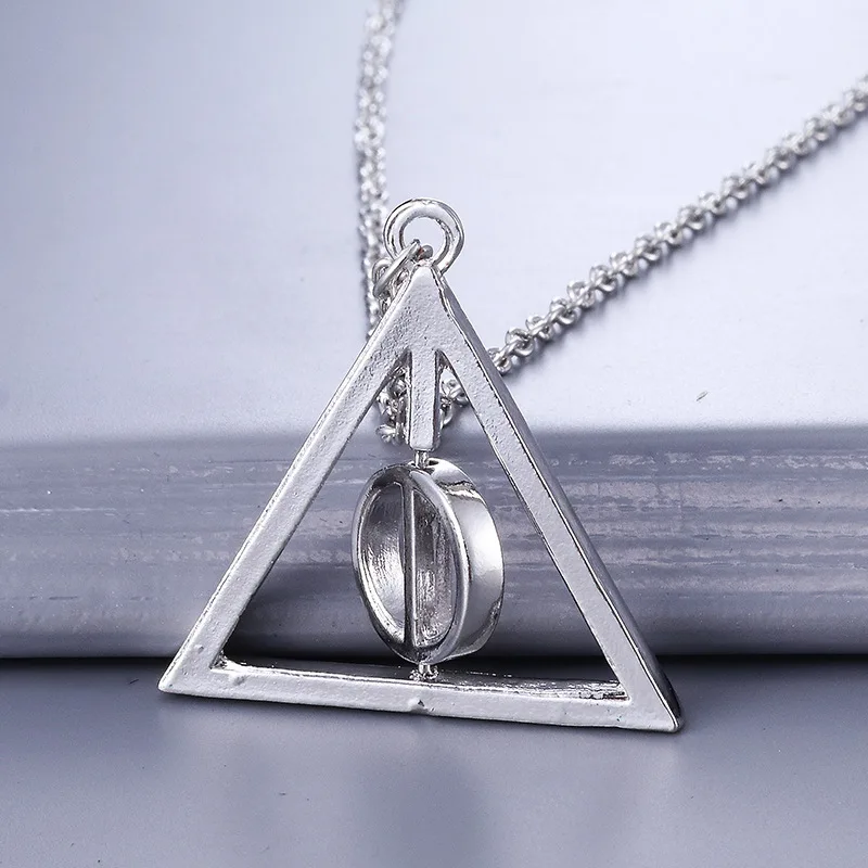 Harry Potter Death Hallow Necklace Fashion Metal Necklace Lord Voldemort Harry Hermine Ron Weasley Friend Birthday Gift