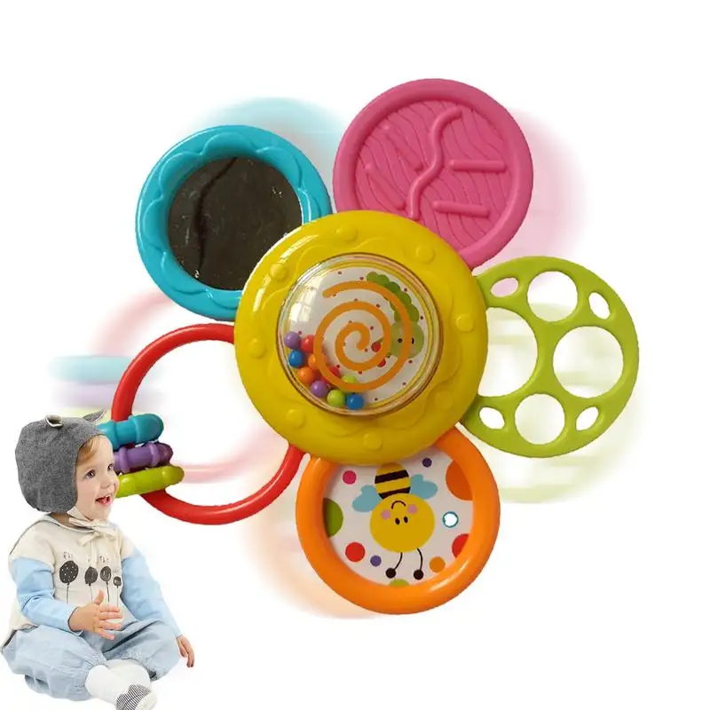 Easy Grasp Rattle Grab and Shake Rattle Developmental Sensory Rattle Toy Kids Musical Toy & Rattle Funny Musical Handbell Grab