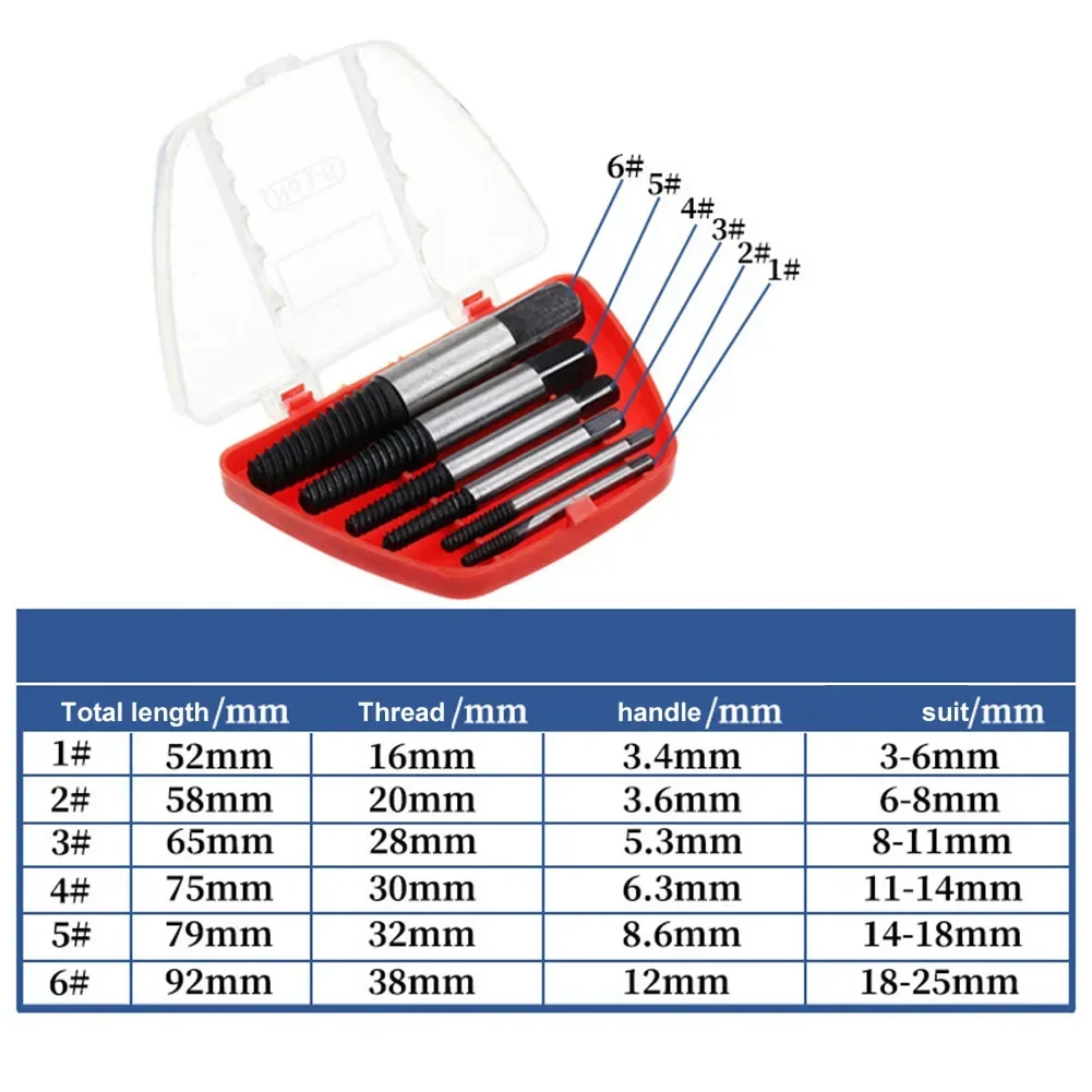 Broken Bolt Extractor Damaged Screw Remover High Quality Bearing Steel Home Maintenance Mechanical Maintenance