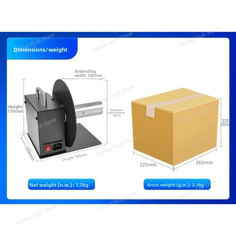 R6Pro Label Rewinder, Self-adhesive Barcode Label Paper, Clothing Washing Label Bidirectional Rewinder