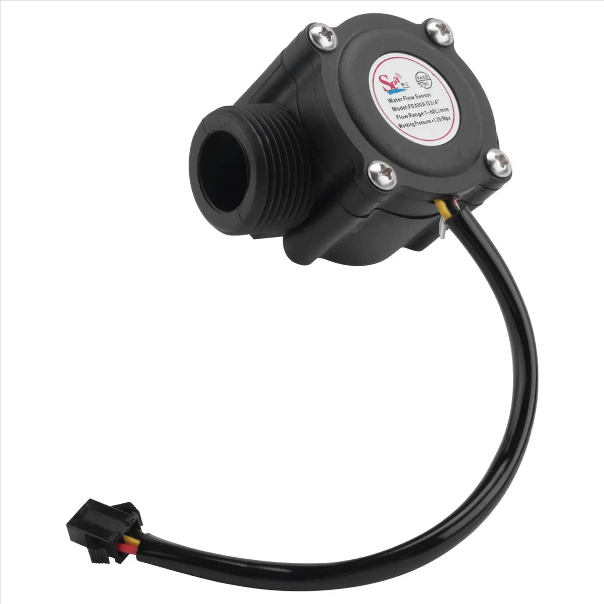 A003 1-60L/Min DC 5-24V Hall Effect Water Sensor Counter Meter FS300A