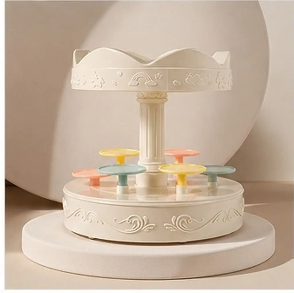 Automatic Rotating Sushi Display Holder Plastic Cake Cupcake Dessert Stand for Party Wedding Birthday Multi-Functional Display