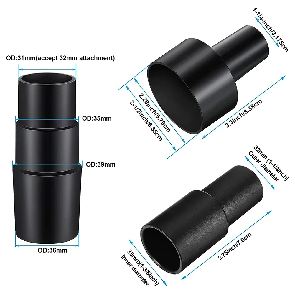 Vacuum Attachment Flexible Converter for Multiple Cleaning Requirements 1 1/4 Inch to 1 3/8 Inch to 1 1/2 Inch