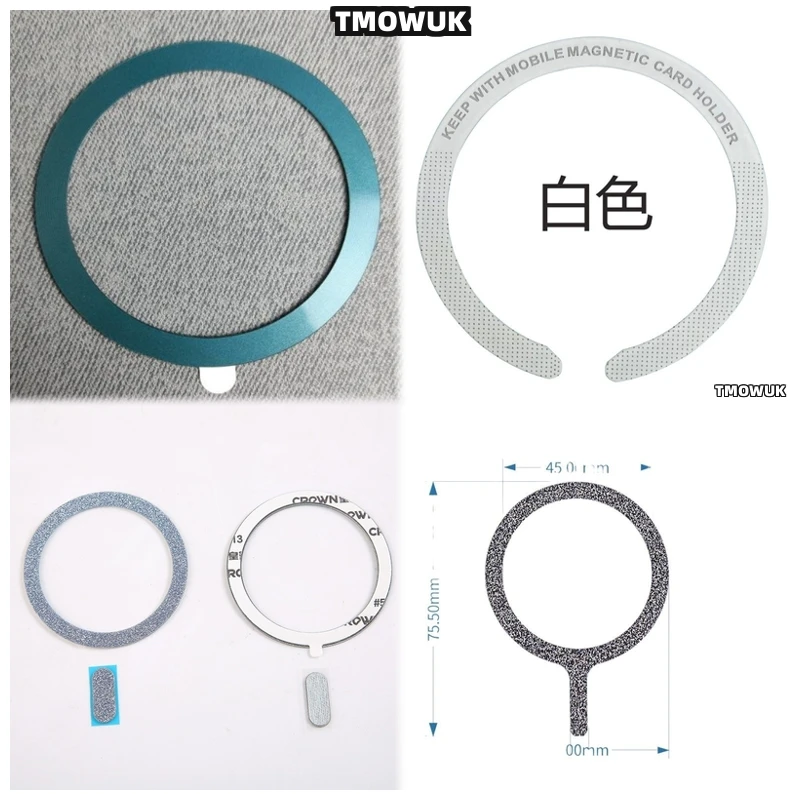 

For IPhone 13 14 15 16 Pro Max Plus Mini For Magsafe - Precision - Cut Magnetic Metal Plate Ring Sticker For Wireless Charging