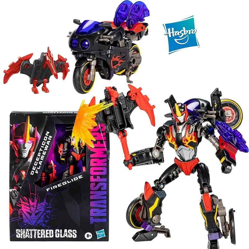 

Hasbro Transformers Shattered Glass Flamewar Fireglide 12Cm Deluxe Class Original Action Figure Model Kid Toy Gift Collection