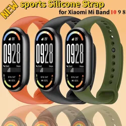 Soft Silicone Strap for Xiaomi Mi Band 10 Sports Breathable Official Bracelet Wristband for Mi Band 9 8 Replacement Accessories