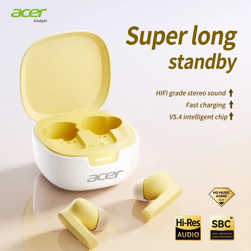Acer Ohr503 Wireless Headphones In-Ear Design Bluetooth Headphones Stereo Sound Comfortable to Wear for Sports Running and Cycling Compatible with Mobile Phones and Tablets Android Ios System