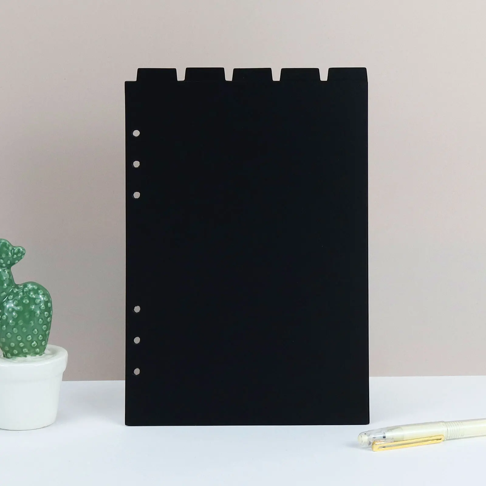 A5 A6 PP  Black Pink  Paper Index Divider Cute 6 Holes For Binder Loose leaf Planner Notebook Stationery Notebook Paper Divider