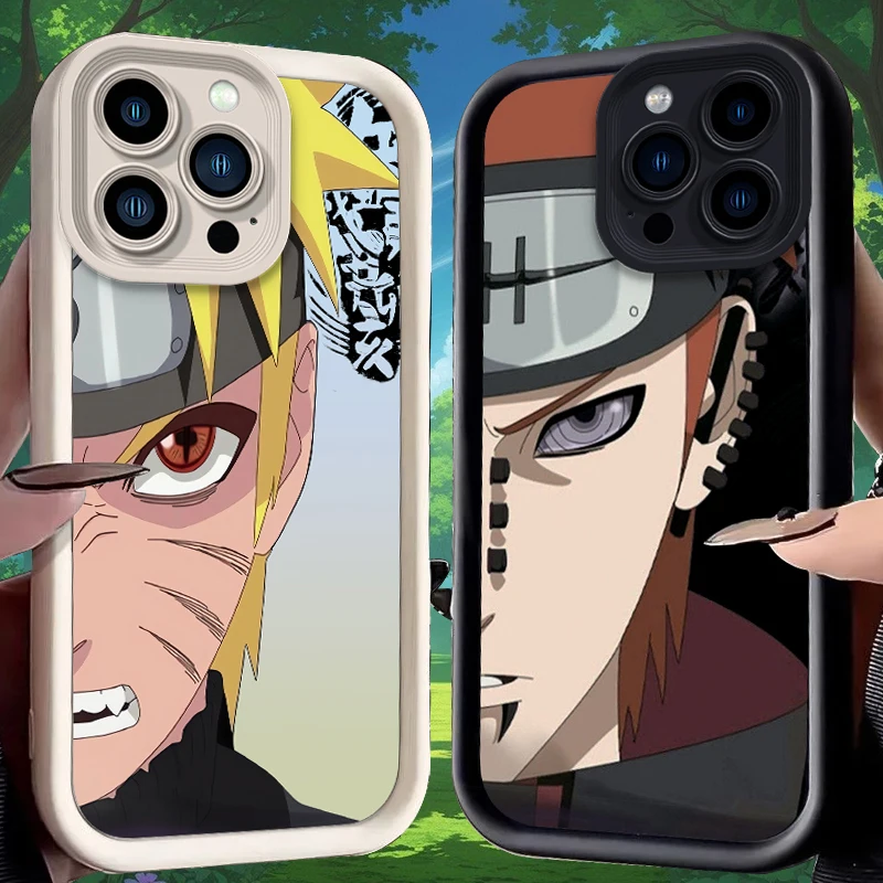 Funda N-Narutos para iPhone 16 E 15 14 13 12 Mini 11 Pro Max XS X 8 7 Plus SE, funda trasera de silicona suave líquida lavable a prueba de golpes