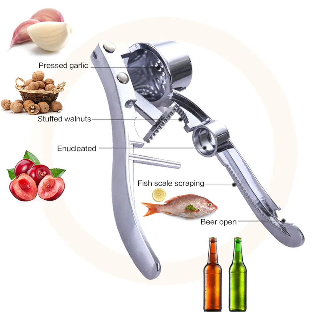 Handheld Garlic Press Crusher Stainless Steel Garlic Smasher Squeezer Manual Press Grinding Tool Kitchen Accessories