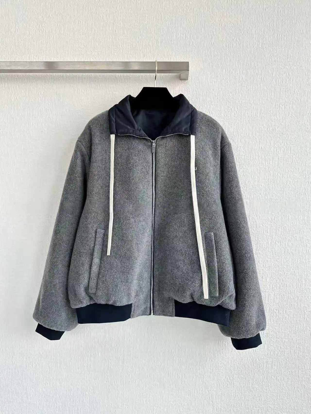 

Women's Reversible Letter Embroidery Jacket, Celebrity Same Style Fashion Bomber Baseball Sweatshirt