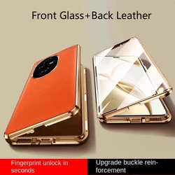 Cover For Honor 50 70 90 200 Pro Case Luxury Leather Glass 360°Cover For Honor X7b X9A 5G HD Shockproof Bumper Phone Case Funda