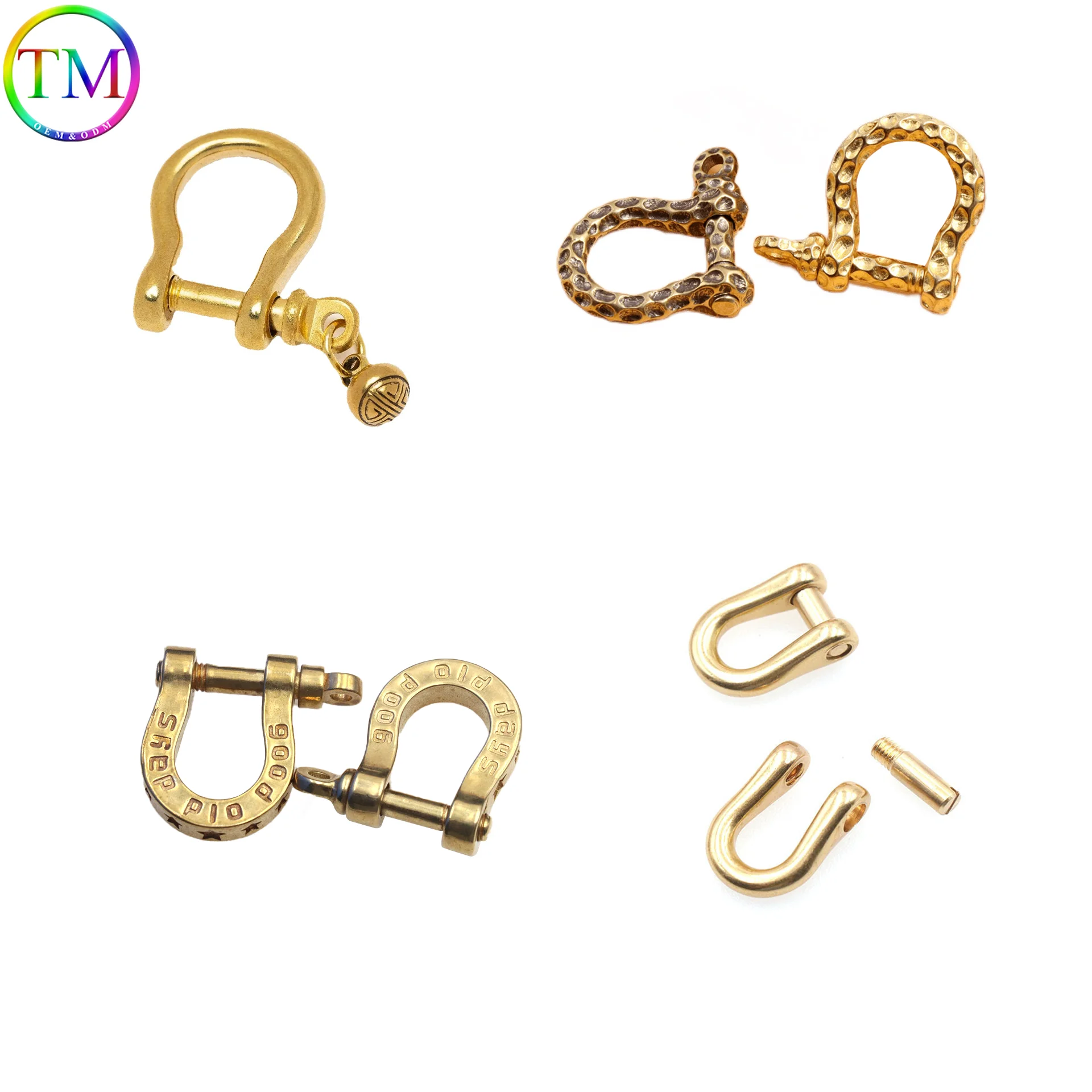 

5/20 PCS D Ring Solid Brass Metal Stainless Buckles Bag Brass Ring Hook Oval Belt Buckle Strap Connecting Circle Clasp Carabiner