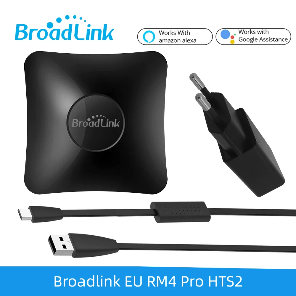 

Оригинальный ИК-пульт дистанционного управления Broadlink RM4 Pro, Wi-Fi, радиочастотный переключатель, универсальный контроллер, датчик HTS2, работает Alexa Google Home Assistant