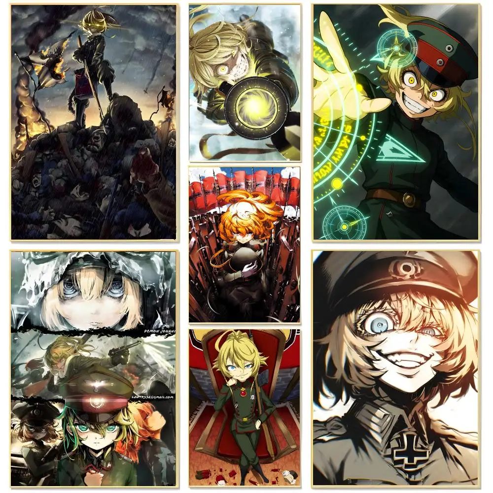 Dark Anime S-saga of Tanya the Evil Poster Living Room Bedroom Decorative Print Unframed Decor