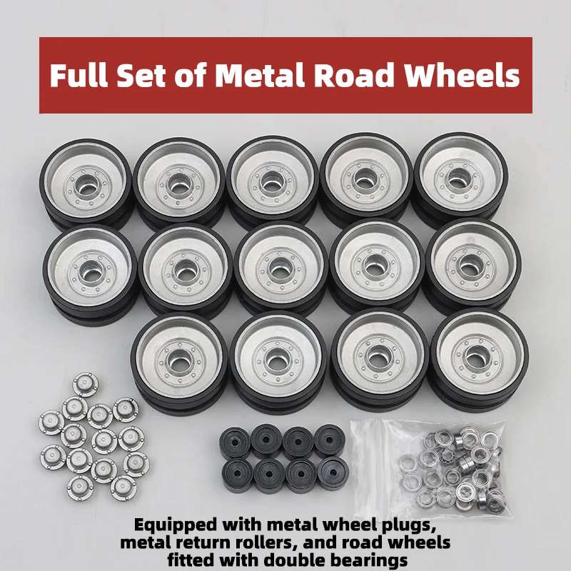 

1/16 Scale RC Tank Spare Parts Compatible with Heng Long 3889 Leopard-2A6 Tank Model (Metal Road Sprocket Idler Wheels Track )