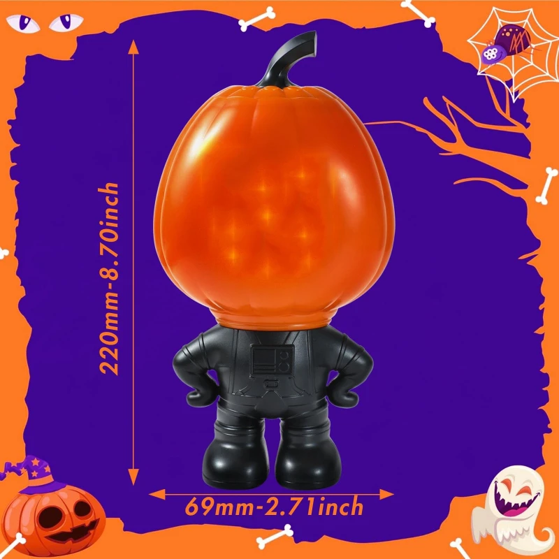 Halloween Standing Pumpkin Figurine Talking Animated With Built In Projector & Speaker Desktop Model Ornaments Birthday Gift Toy