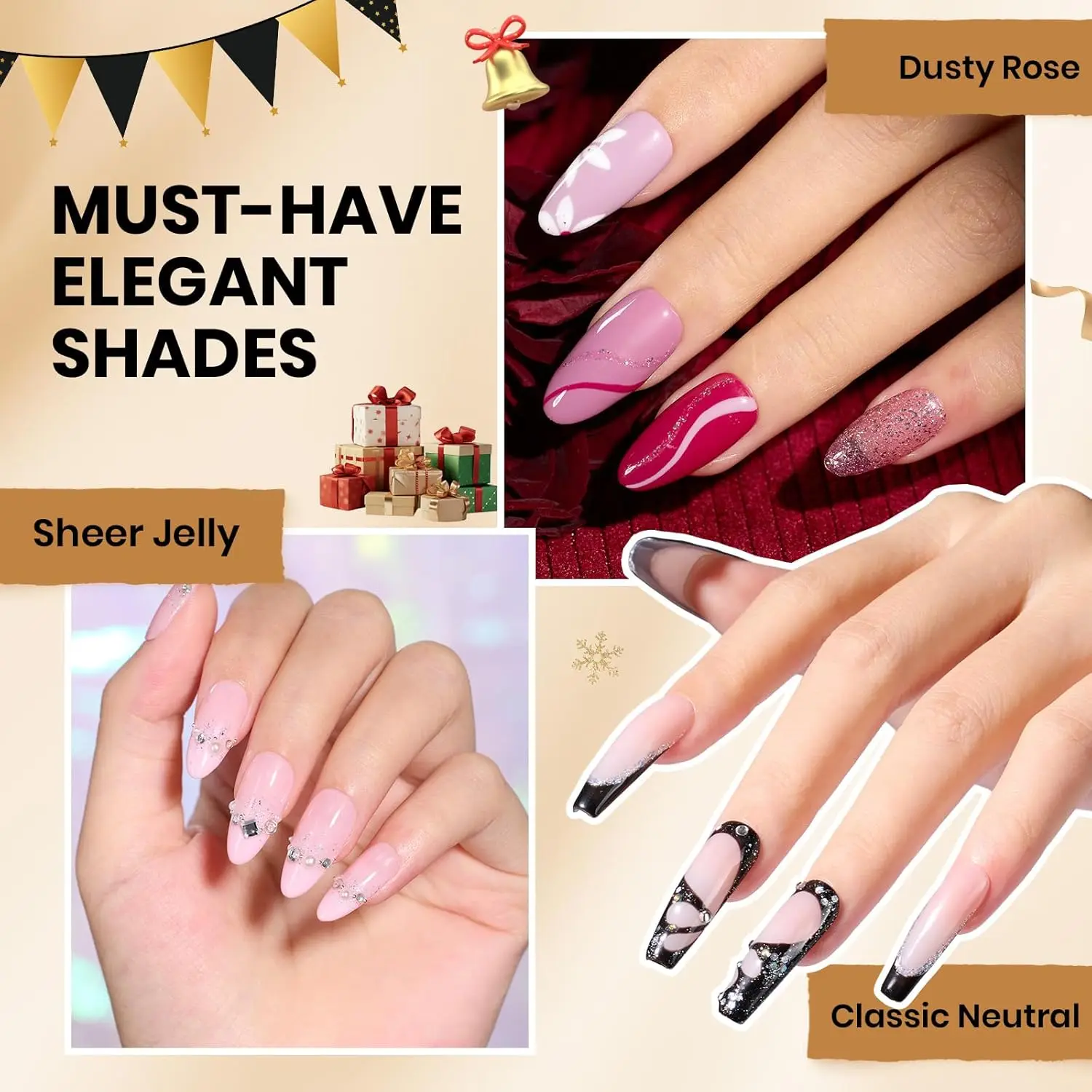 مجموعة طلاء أظافر جل مكونة من 110 قطعة، 100 لونًا مع قاعدة ومعطف علوي لتقليم الأظافر بنفسك في المنزل