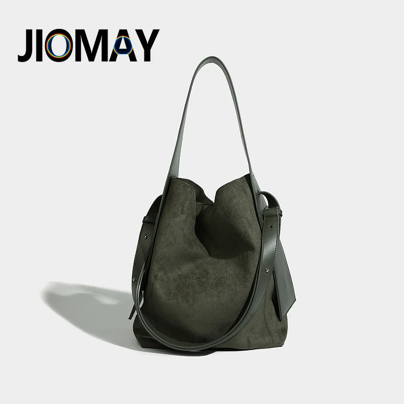 JIOMAY Vintage Solid Color Tote Bags For Women Luxury Designer Handbags High-Capacity Boggs Beach Bags High Quality Makeup Bag