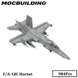 F/A-18C Hornet Strike Fighter Jet Aircraft Model Display Airplane MOC Building Blocks Bricks Toys Gifts Christmas