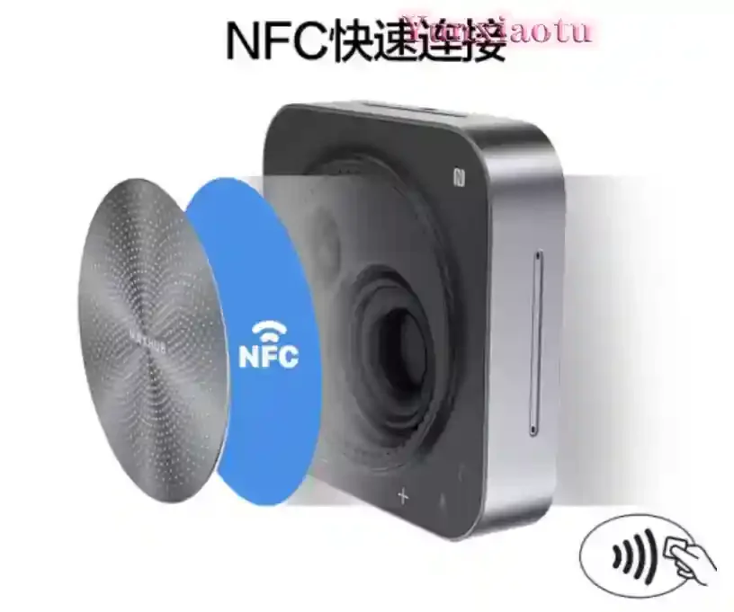 Bluetooth Wireless Speakerphone, Omnidirectional Microphone with Chain for Conference Calls, Portable Meeting Speaker