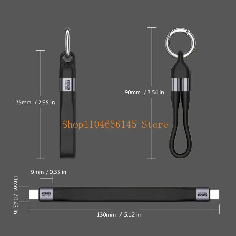 5ASD Keychains flexíveis USB C PD240W Carregamento rápido 40Gbps 8K Display