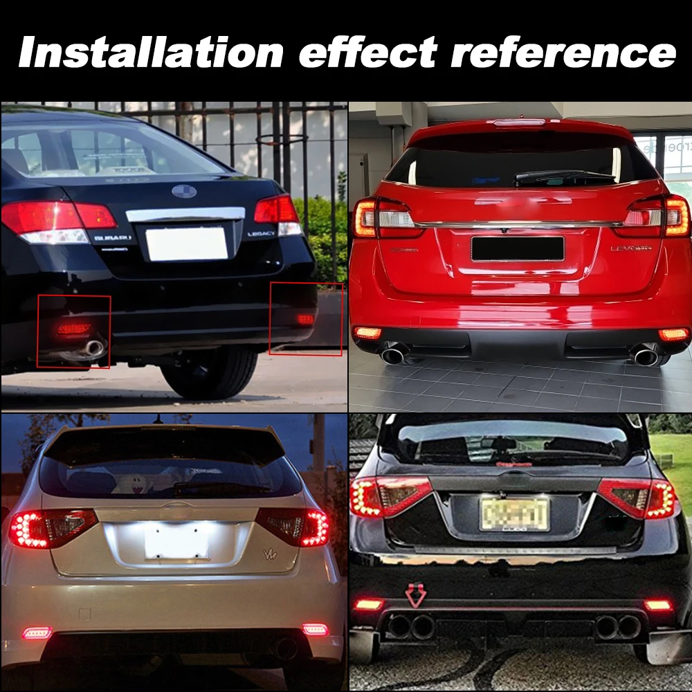 

2×for Subaru Impreza/WRX/WRX STi/XV Crosstrek/Levorg/Exiga/Legacy/Ascent Car LED Rear Bumper Brake Lamp Reflector Tail Fog Light