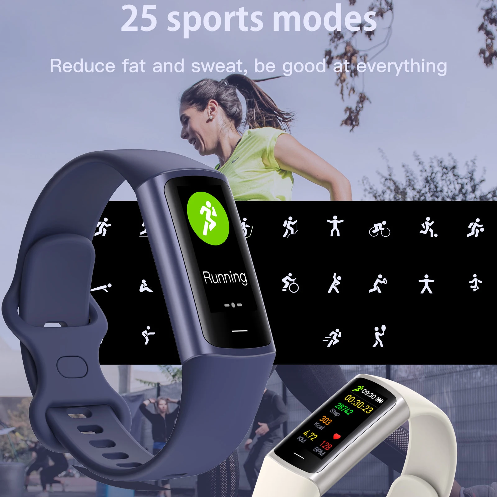 EFFEOKKI 2023 Sport Smart Band Pro 6 Fitness Tracker for Man Women Waterproof Connected Bracelet Smartwatch for Xiaomi Huawei