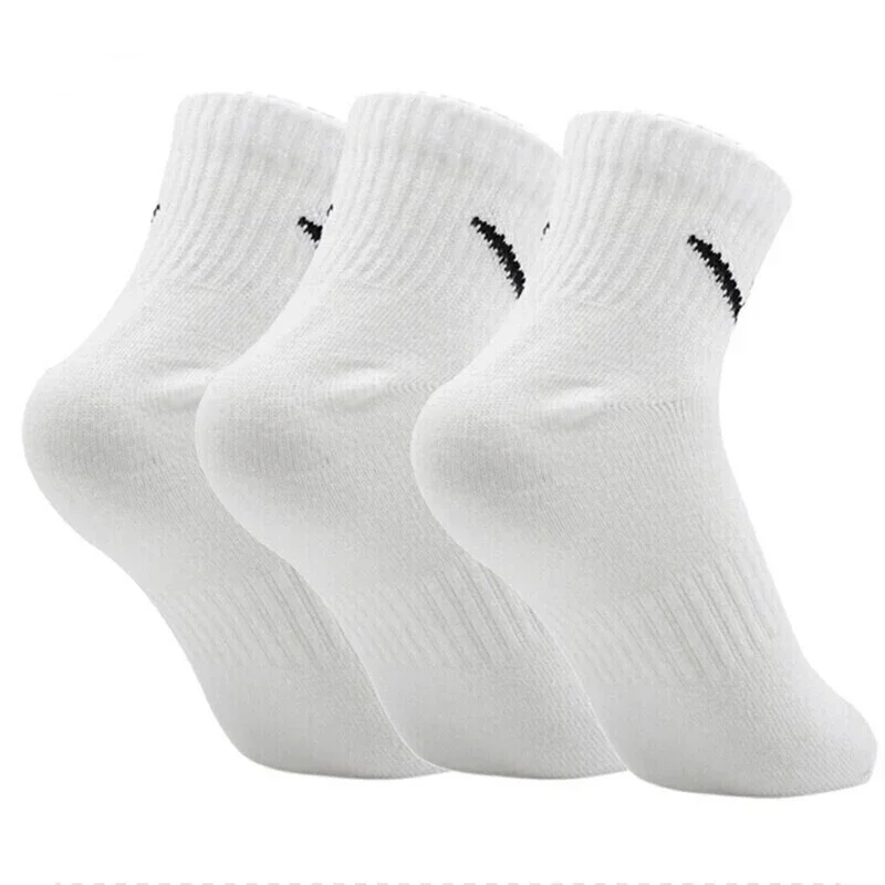 Nike Lightweight Unisex Sports Socks Men's And Women's 3 Pairs Casual Breathable Tube White Short Socks S M L SX7677