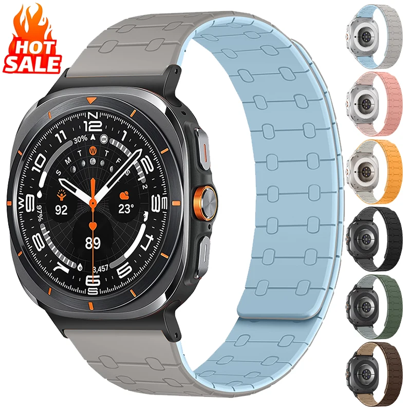 

Magnetic Band for Samsung Galaxy Watch Ultra 2025 47mm Sport Silicone Strap for Galaxy Watch 8 40mm 44mm 8 Classic 46mm Bracelet