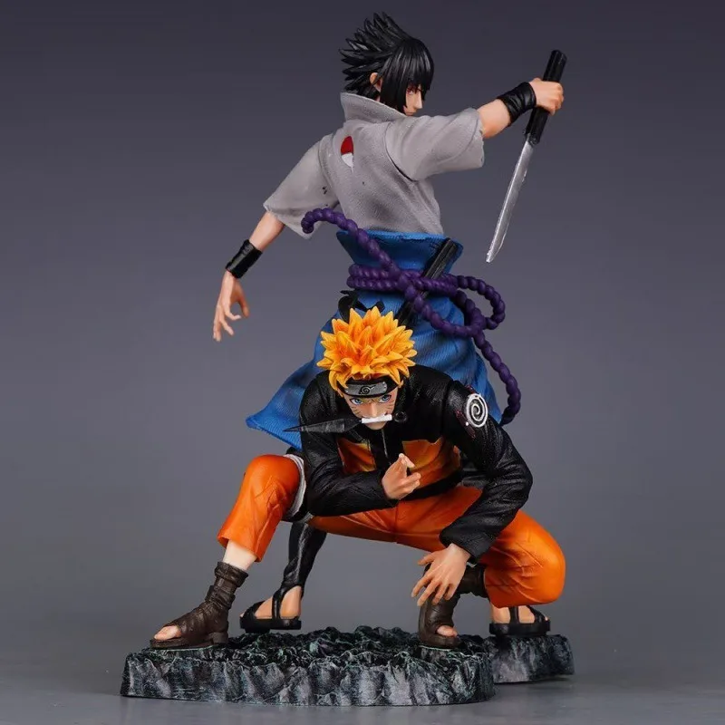 

29cm Naruto Anime Figure Naruto Sasuke Action Figures Statue Collection Desktop decoration Pendant toys model boys birthday Gift