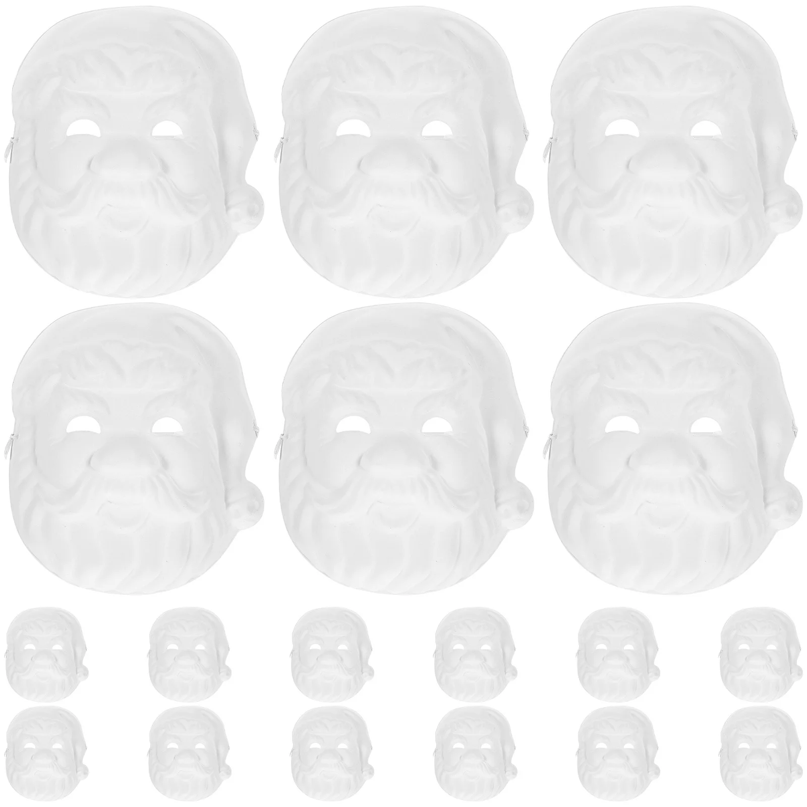 

18Pcs DIY Blank Santa Claus Full Face Paper Masks Unpainted Christmas Party Cosplay Masquerade Supplies Paper Mask