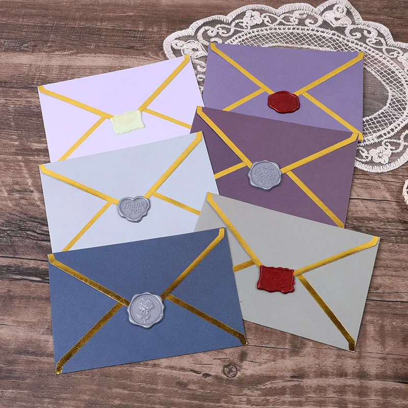 100pcs Gilding Envelopes 105x155mm Wedding Invitations Business Supplies Postcard Envelope Giftbox Packaging Storage Stationerys