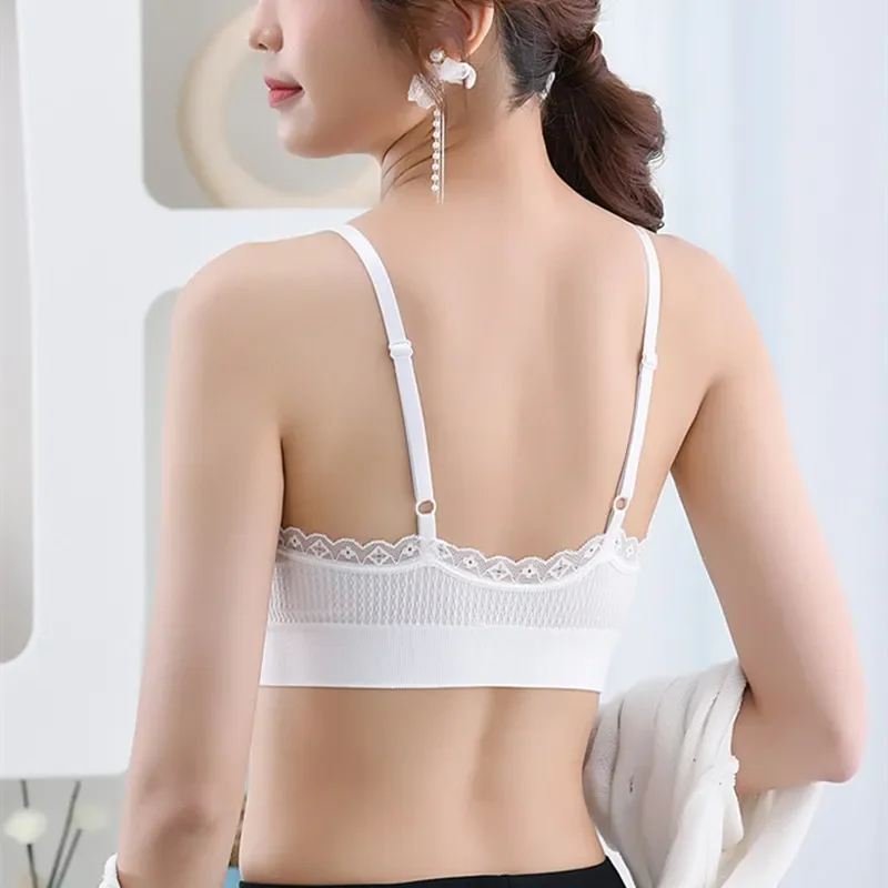 Seamless Bras for Women Wirefree Brassiere Comfort Lace Trim Tops Female Soft Underwear Sexy Lingerie Tube Bra Bralette