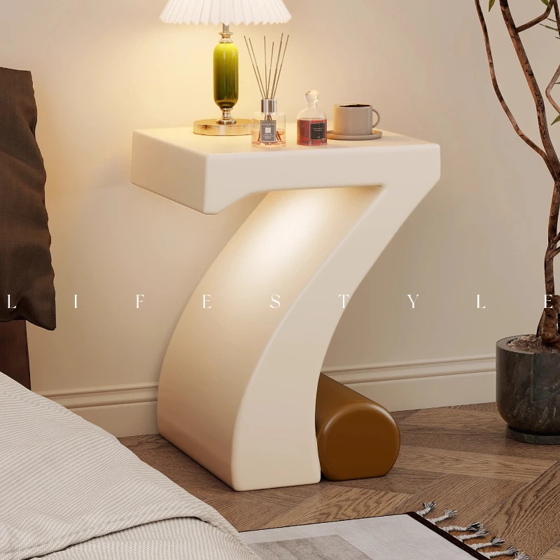 

French Vintage Bedside Table, Small Bedroom Nightstand, 2025 Creative Cream Style Storage Rack, Sofa Side Coffee Table for Room