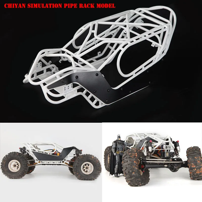 Red Flame Simulated Metal Pipe Frame Ghost Hollow Steel Pipe for 1/10 RC Crawler Car AXIAL 90018 90031 90045 90048 90053 Chassis