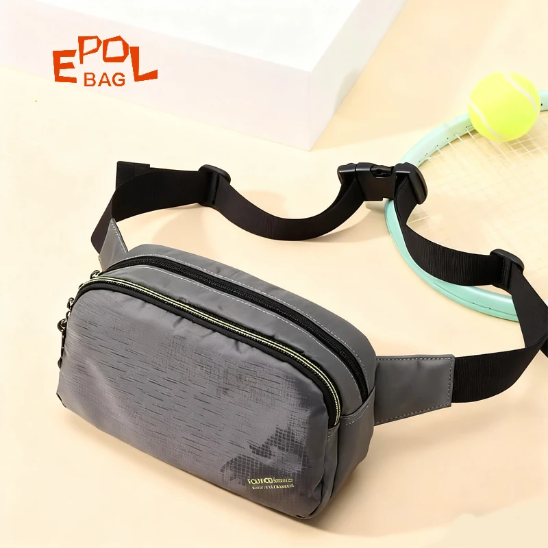 

Поясная сумка EPOL, спортивные удобные повседневные сумки через плечо с двусторонней молнией, нейлоновые водонепроницаемые дорожные подростковые молодежные сумки 3033-04
