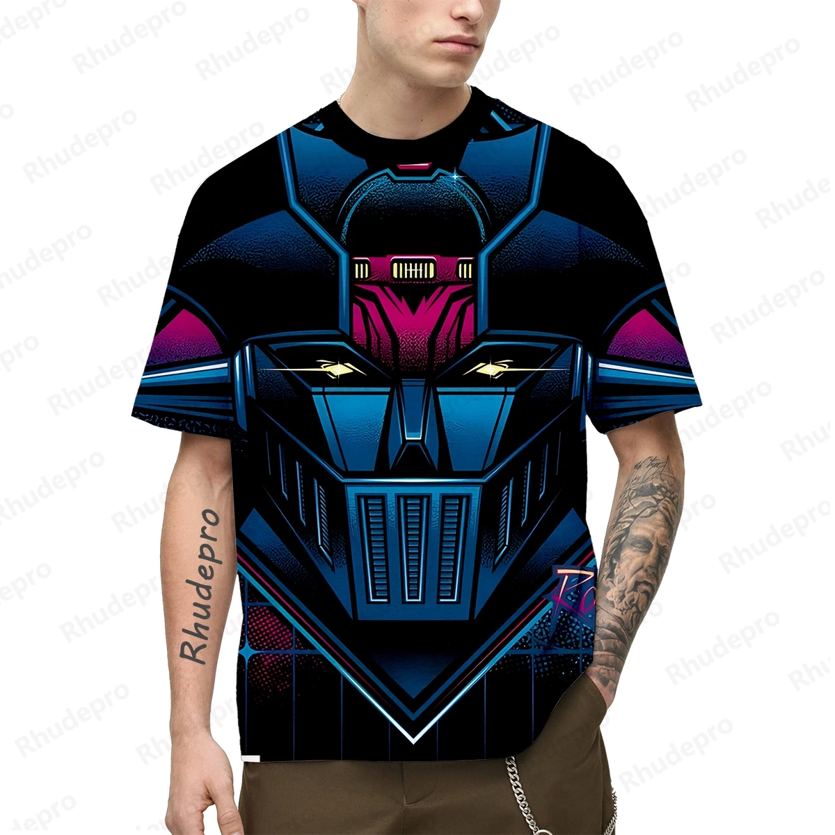 Camiseta masculina Gundam Trend, roupas de grandes dimensões, tops curtos de cosplay, Hip Hop, Y2K, 100 a 5XL, novo, 2024